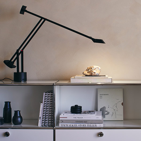 Artemide Tizio table lamp in black for home offices and modern workspaces