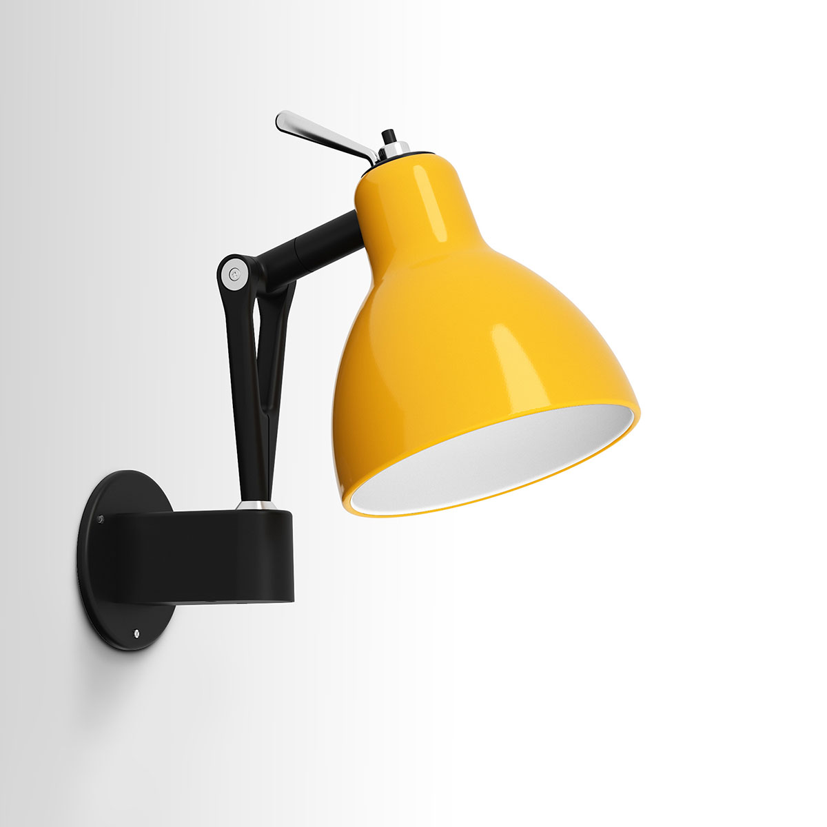 Frame: matt black, shade: glossy yellow