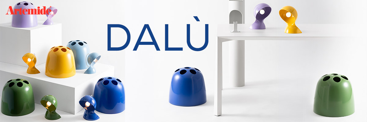 Artemide Dalù table lamps: colourful designer lighting in a modern interior