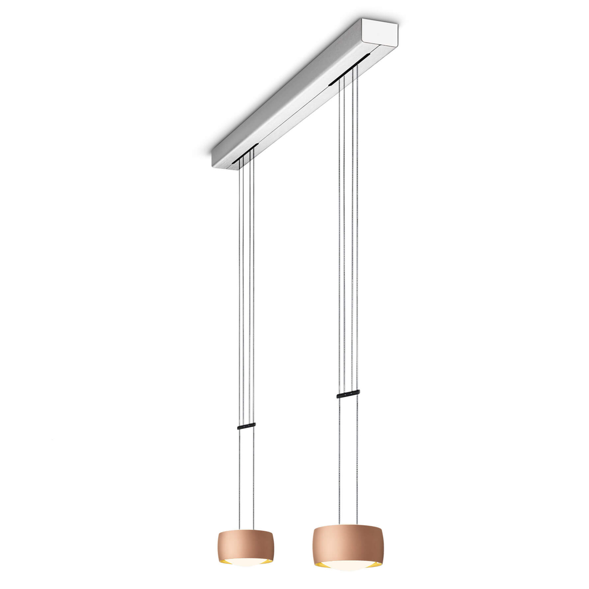 Oligo Grace LED Pendelleuchte, 2-flg., Tunable White, Satin copper