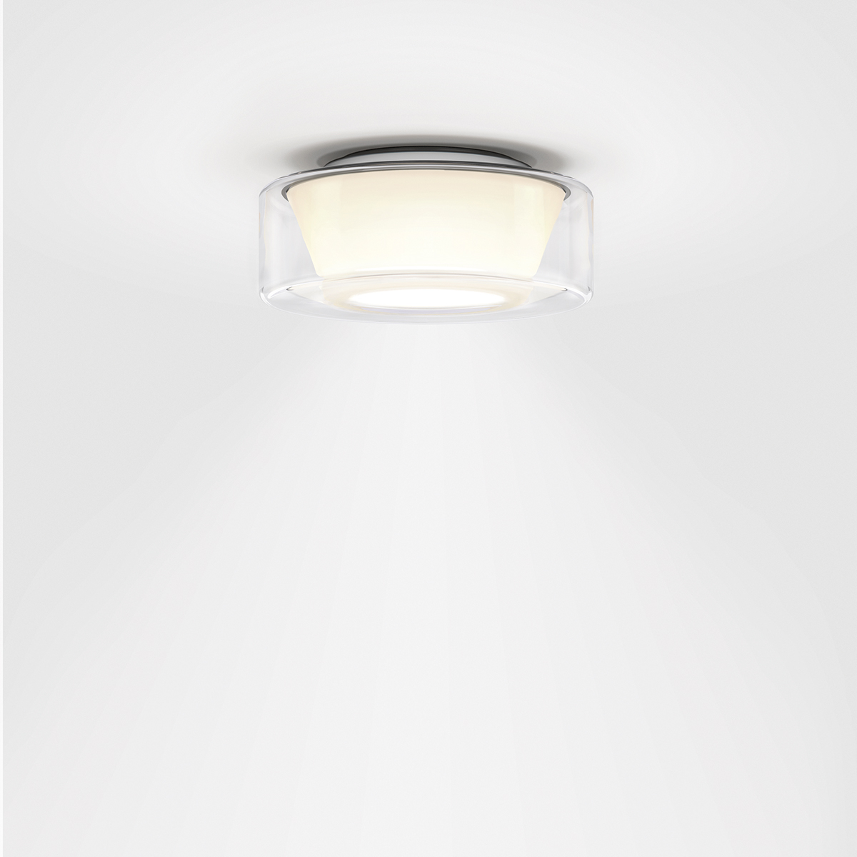 Clear glass, reflector: conical opal