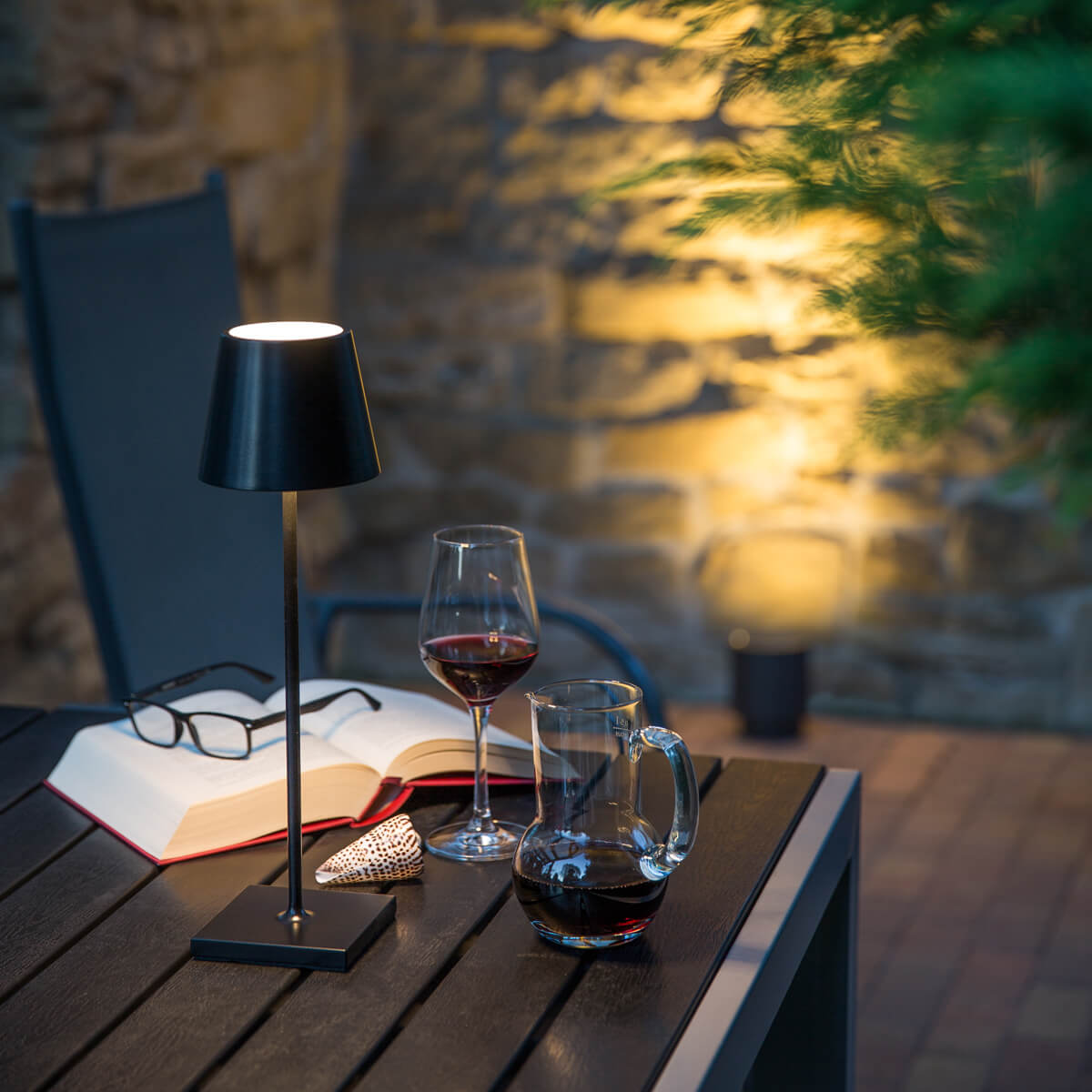 LCD Außenleuchten 5097/5098/5099 LED Akkuleuchte, schwarz