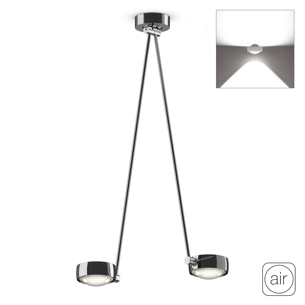 Sento E soffitto due up "air" LED Deckenleuchte, 80 cm, 2700 K