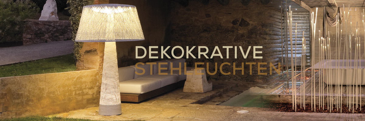 Kategoriebanner dekorative Stehleuchten Outdoor