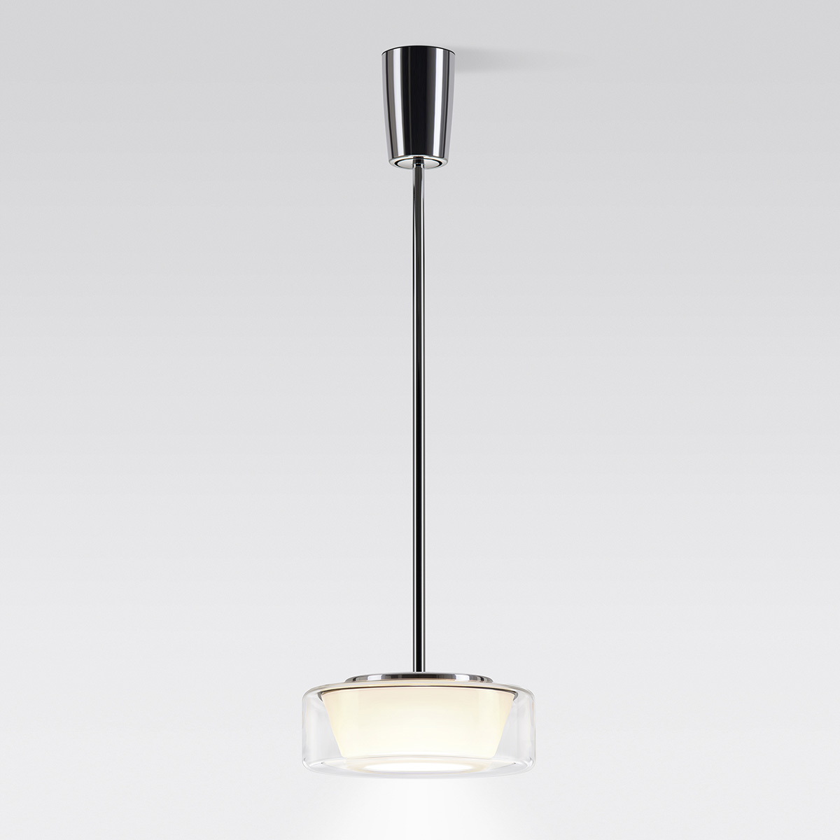 Clear acrylic, reflector: conical opal