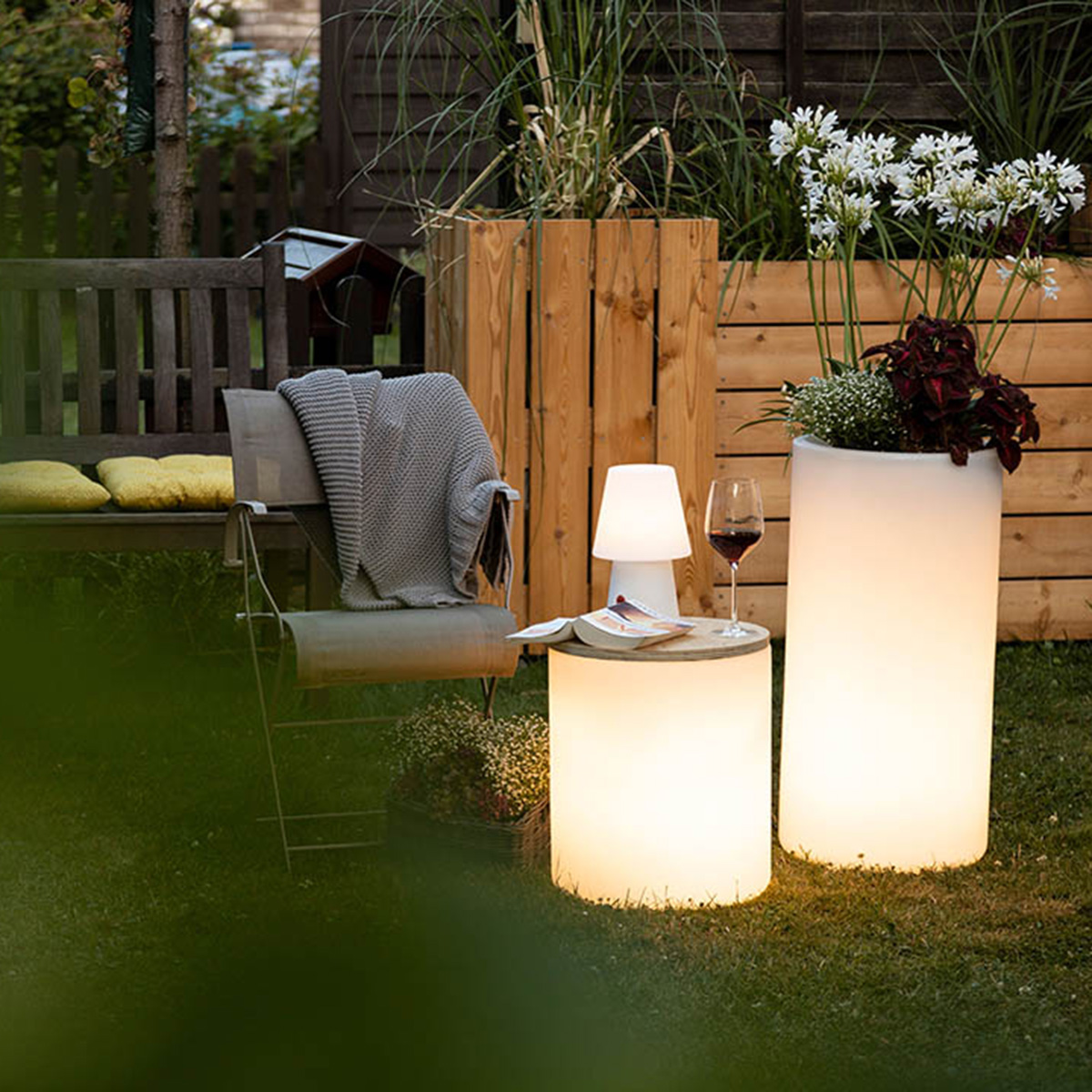 8 seasons design Shining Drum Dekoleuchte, weiß