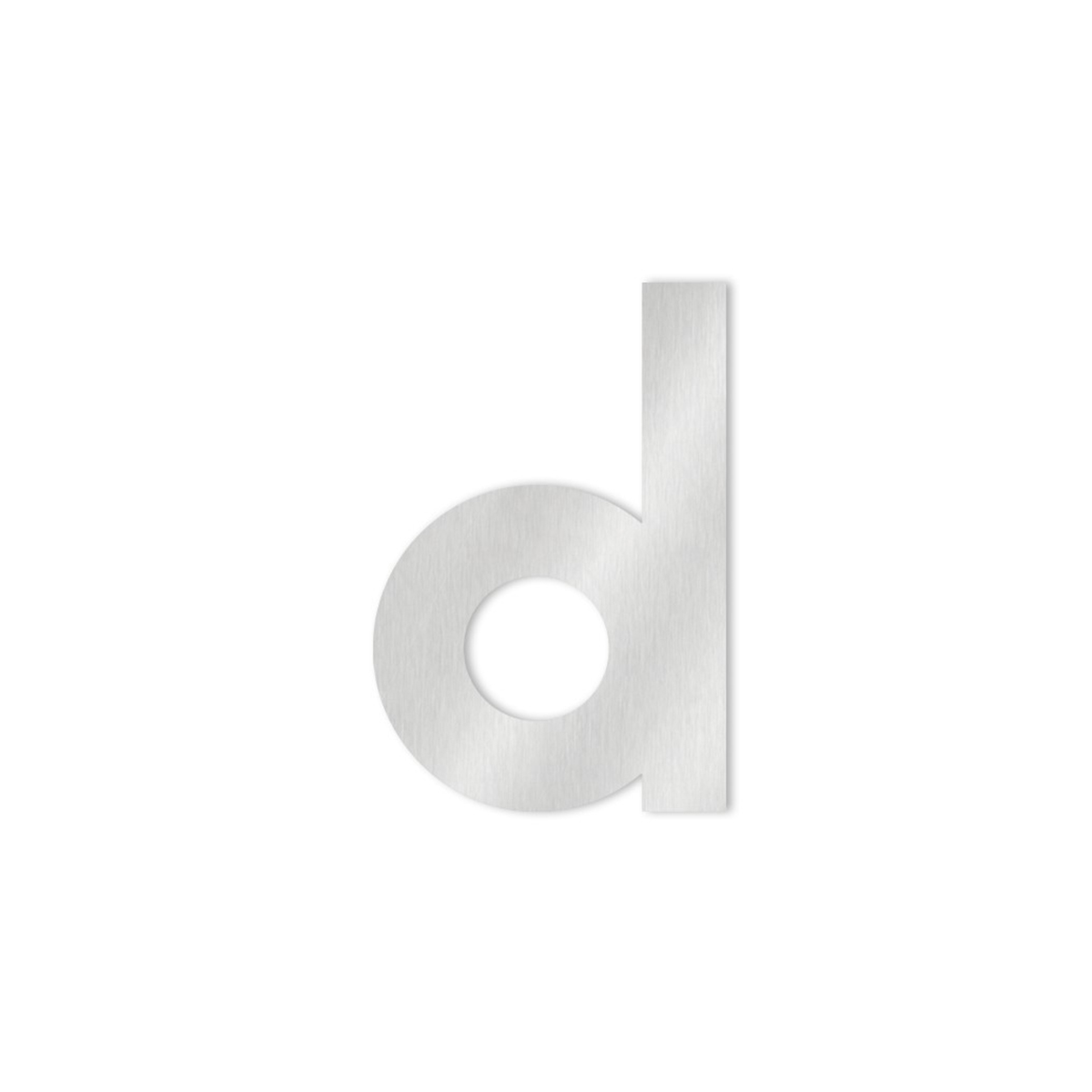 Letter d, stainless steel