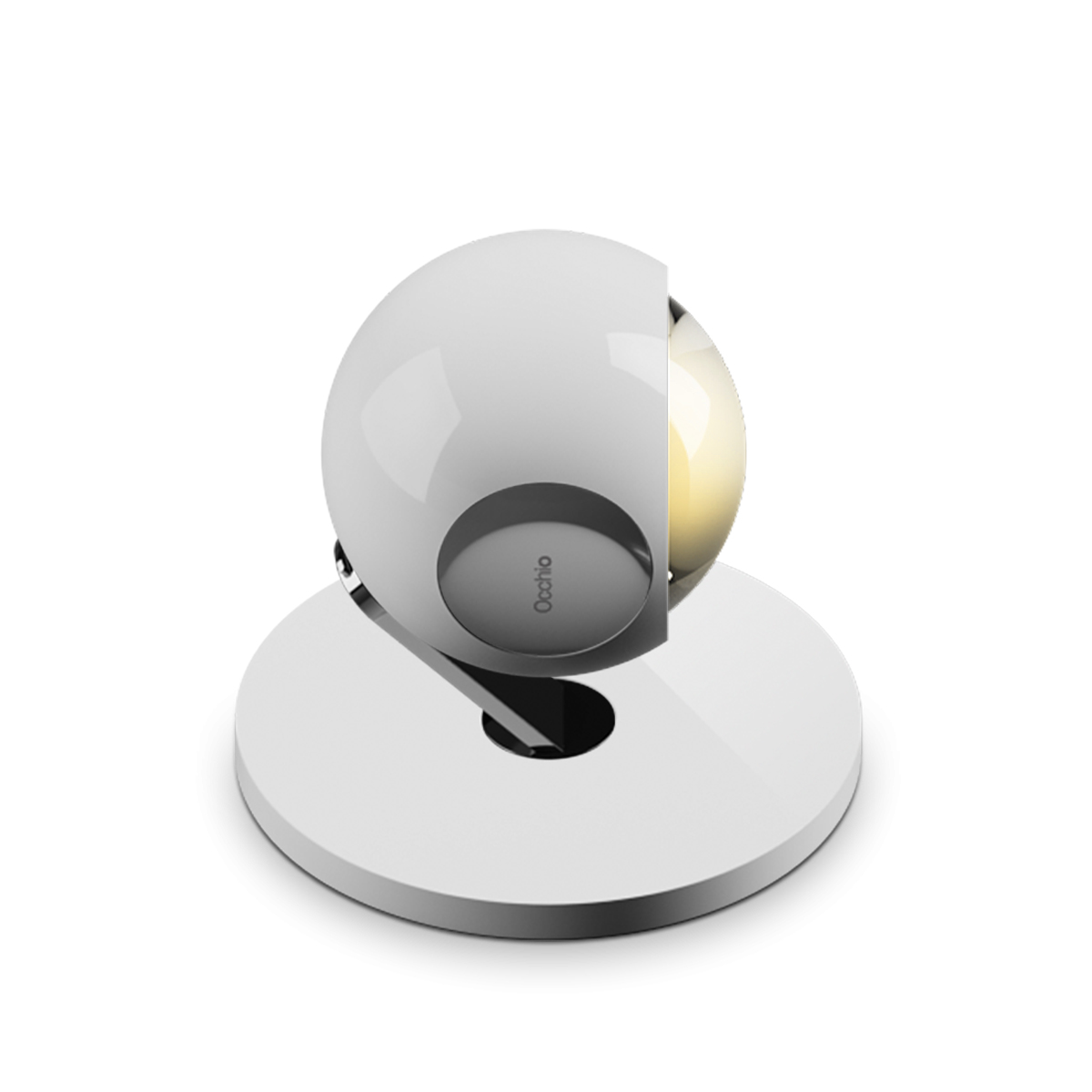 glossy white, pads and body chrome