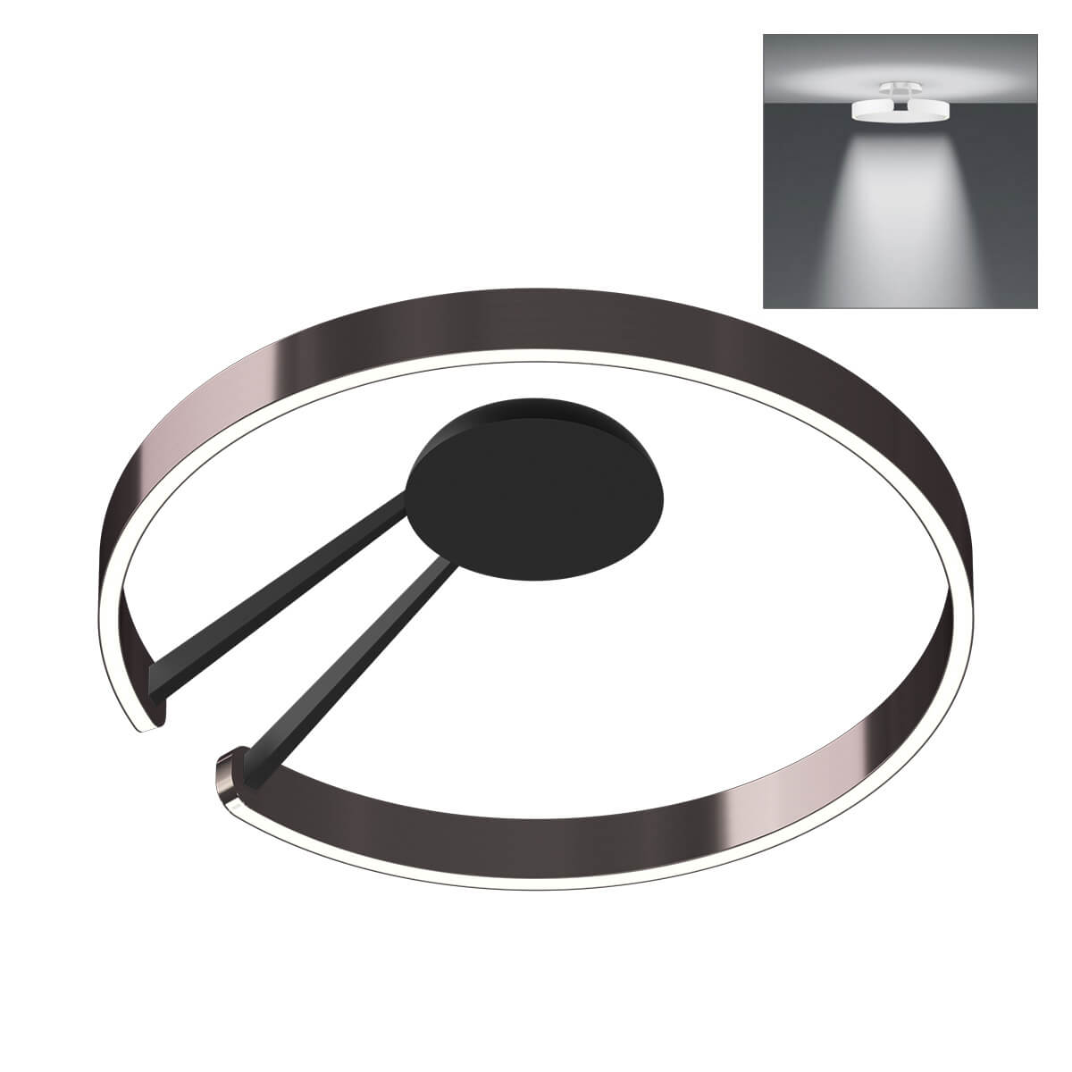 Mito aura 60 narrow LED Deckenleuchte, Base: schwarz matt