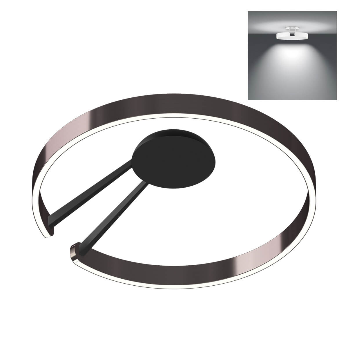 Mito aura 60 wide LED Wand- / Deckenleuchte, Base: schwarz matt