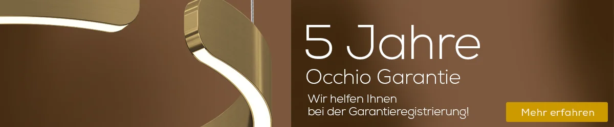 5 Jahre Herstellergarantie auf Occhio Leuchten. Leuchtenland übernimmt die Garantieregistrierung kostenlos!