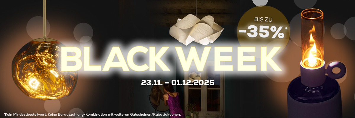 Black Week 2025 Leuchten Sale: Designer-Lampen mit bis zu 35 % Rabatt online kaufen bei Leuchtenland.com