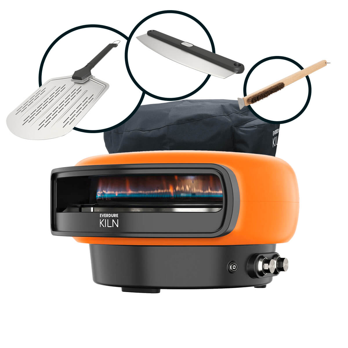 KILN Pizzaofen, 2 Brenner, rotierend, Sorglos-Paket