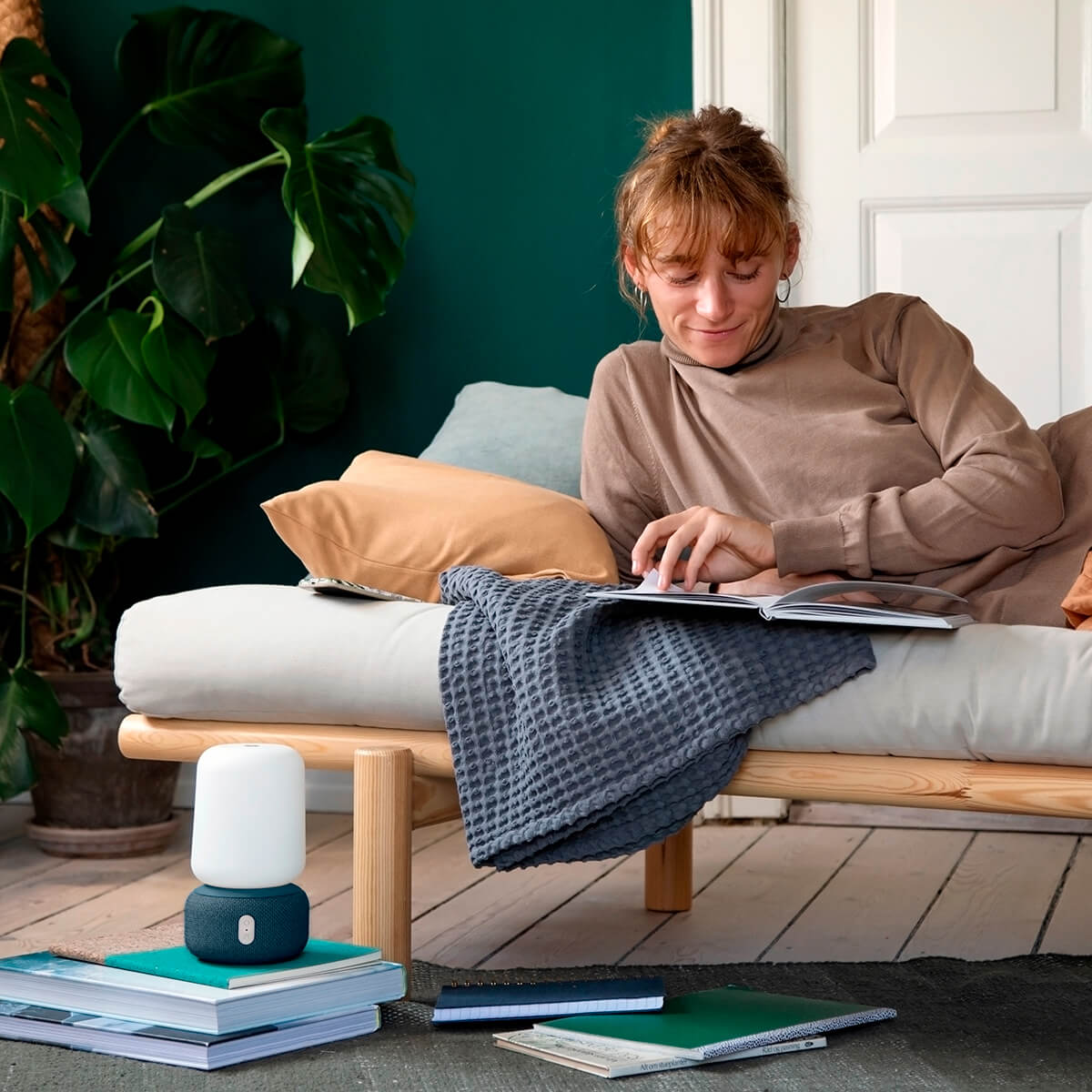 Kreafunk aLOOMI LED Akkuleuchte & Bluetooth Lautsprecher, blau