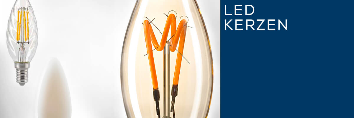 Kategoriebanner Leuchtmittel LED Kerzen