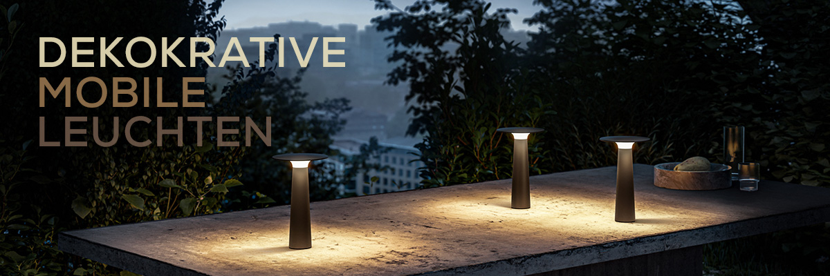 Kategoriebanner dekorative mobile Leuchten Outdoor