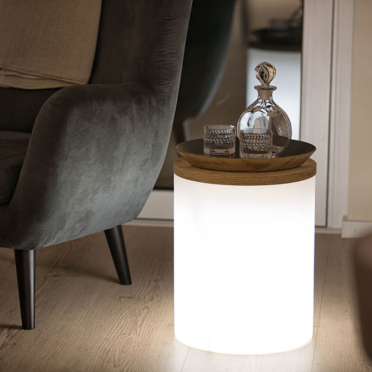 8 seasons design Shining Drum Dekoleuchte, weiß