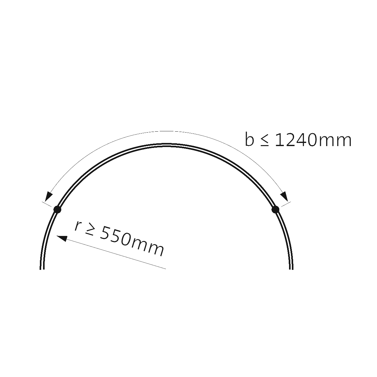 CHECK-IN System Schiene gebogen