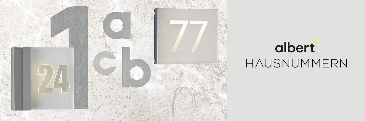 Kategoriebanner Marke Albert  Hausnummern