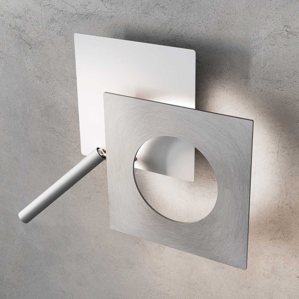 white / aluminum satin finish