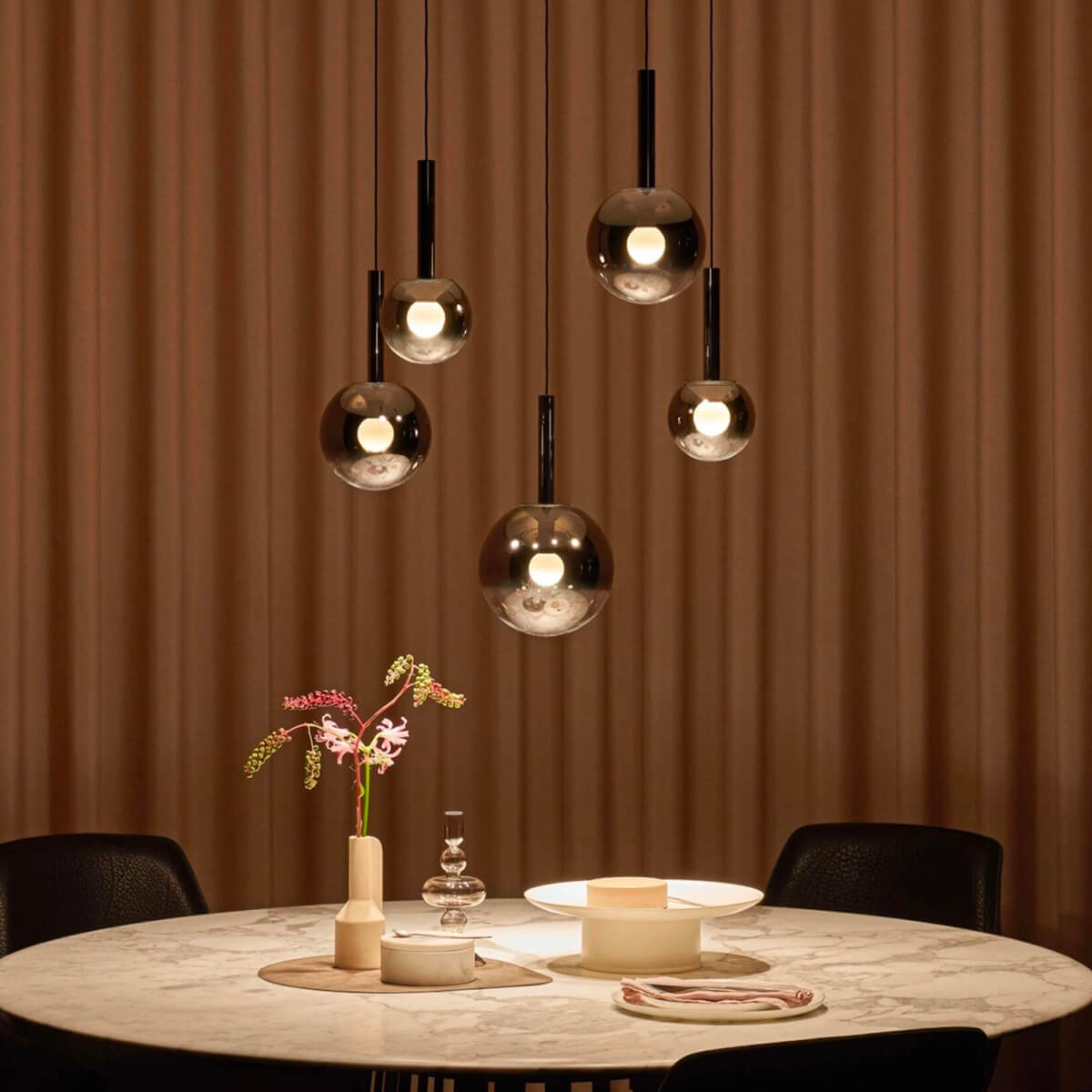 Occhio Luna sospeso up LED Pendelleuchte, Ø: 12,5 cm, Ø: 16 cm und Ø: 20 cm, dark chrome