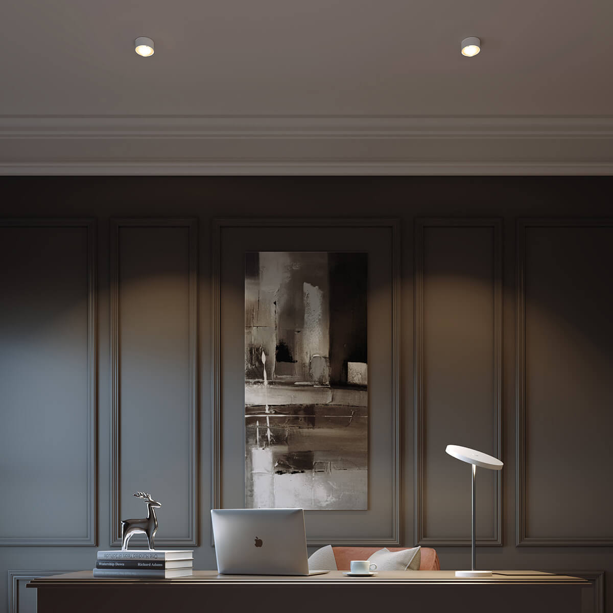 Top Light Puk Maxx One 2 LED Deckenleuchte, Gehäuse, weiß matt (White Edition), mit Linse klar