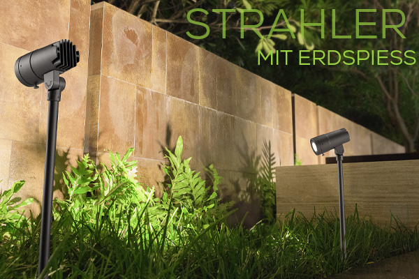 Kategoriebanner Strahler mit Erdspieß