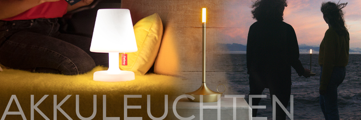 Kategoriebanner Akkuleuchten Edison und Wick