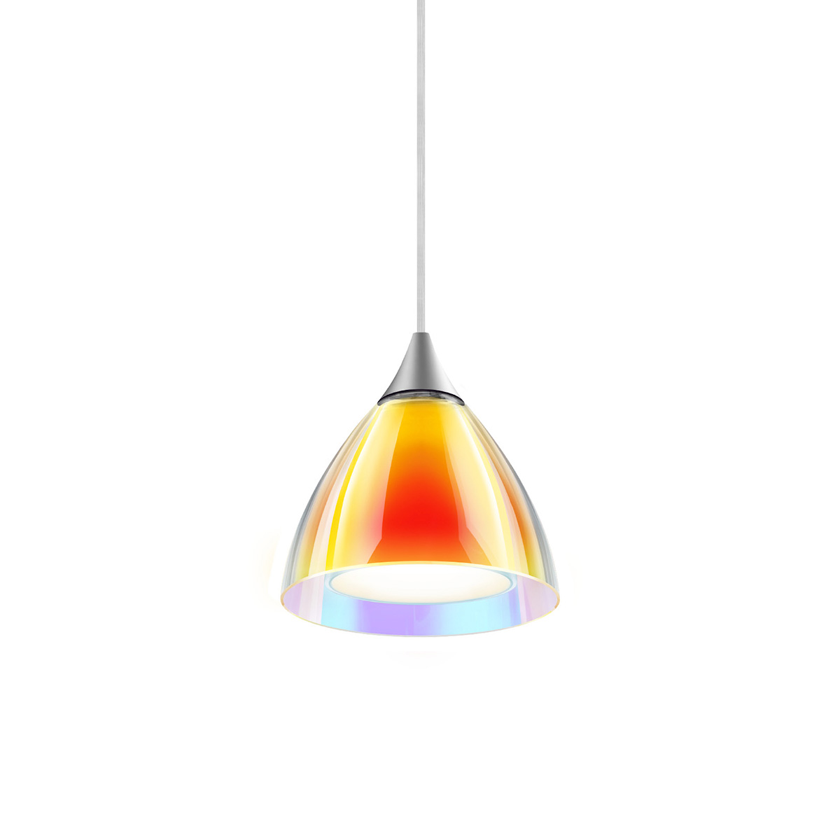 Matt chrome / dichroic orange-yellow