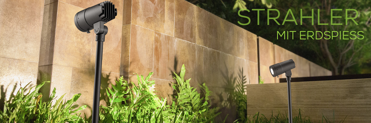 Kategoriebanner Strahler mit Erdspieß
