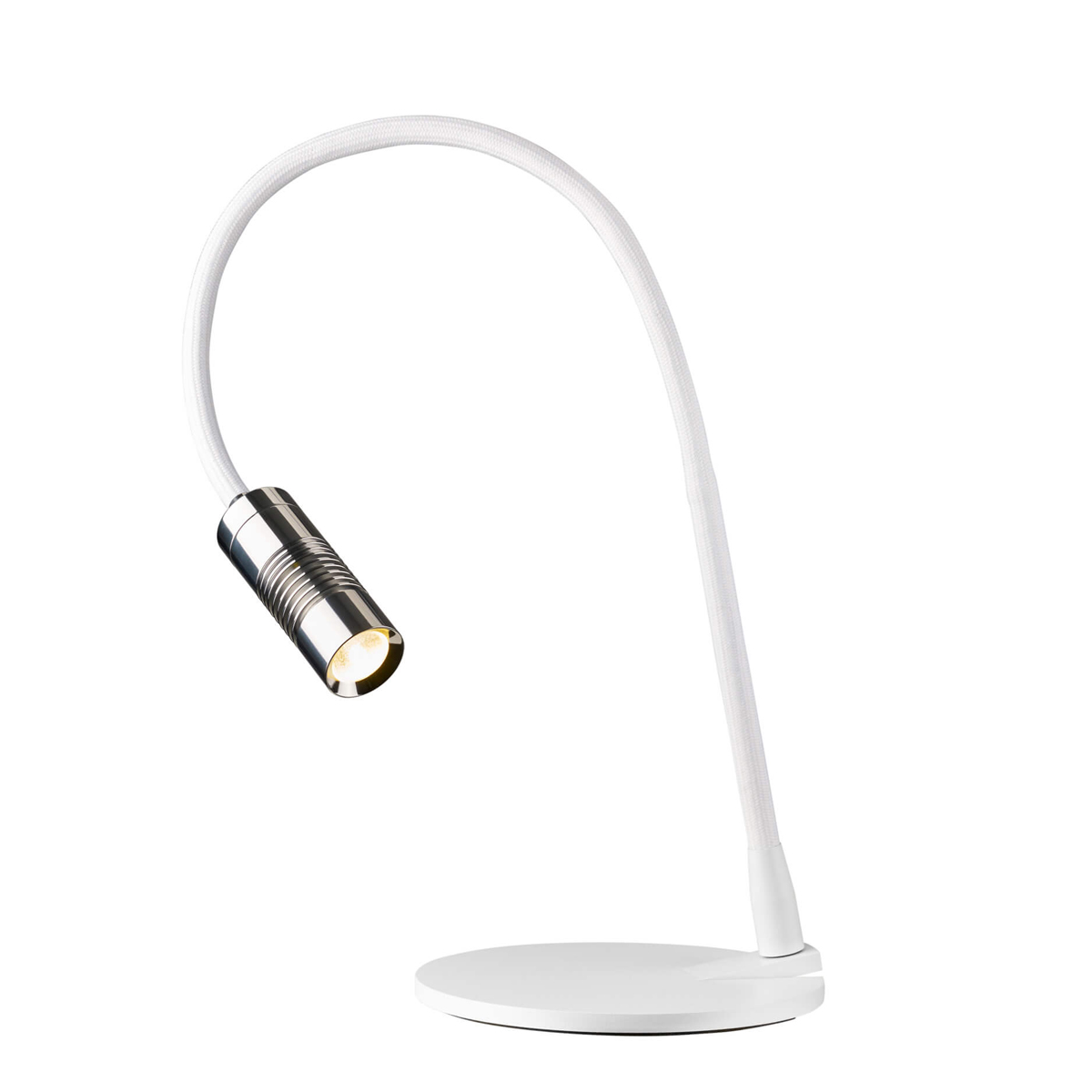 Head: chrome, flexible arm: matt white