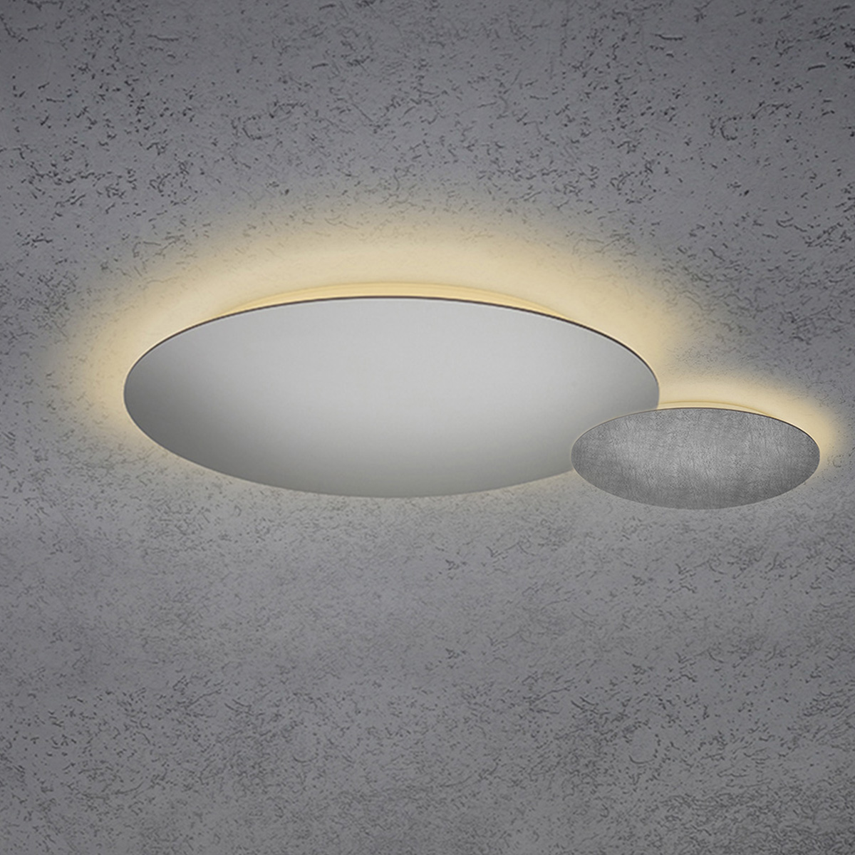 Ø: 44 cm und 24 cm, Silber matt eloxiert / Betonoptik