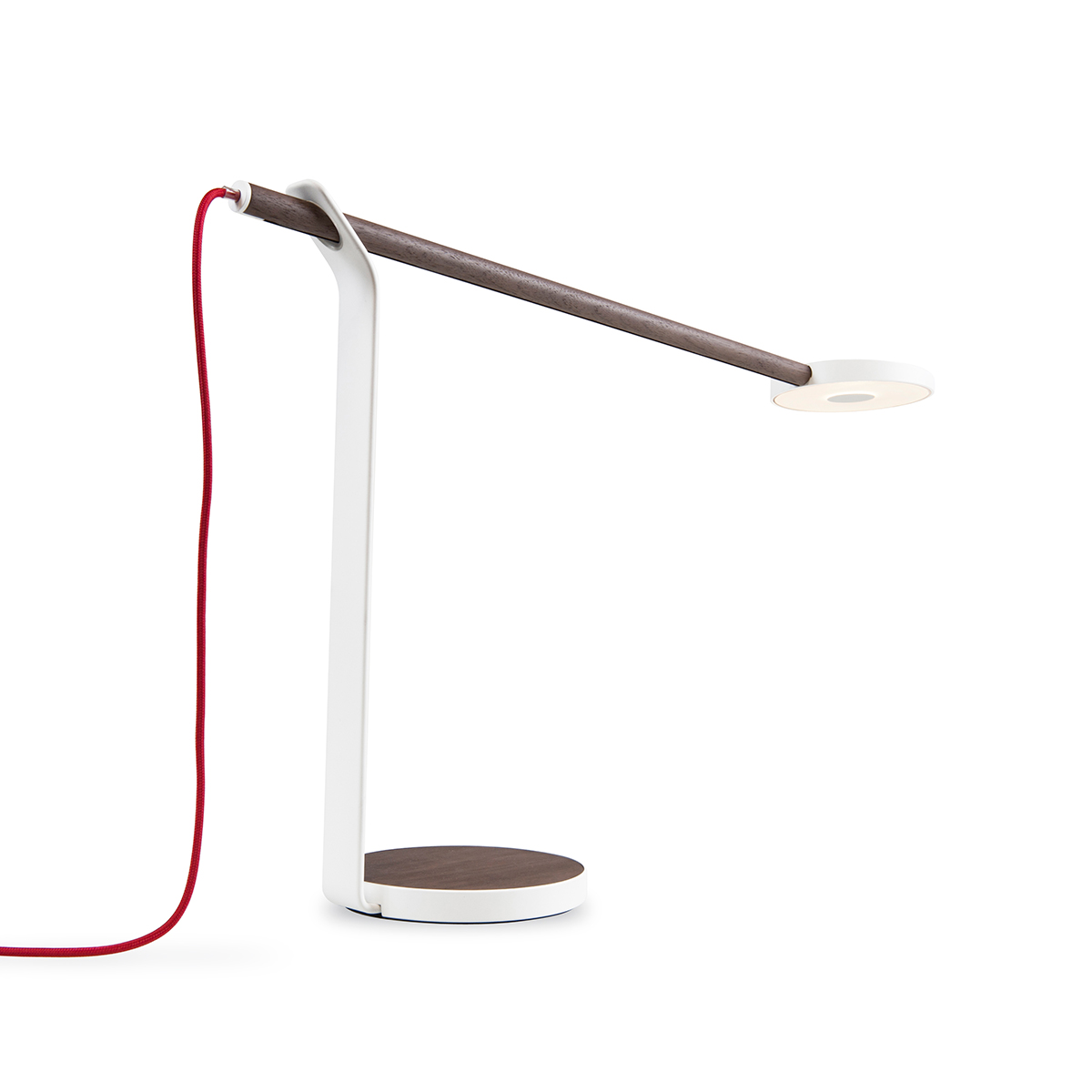 Walnut/white, cable: red