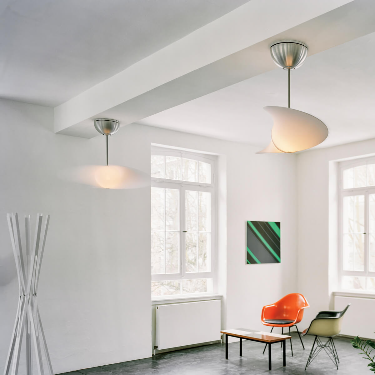 Serien.lighting Propeller Deckenventilator mit Licht, Aluminium gebürstet