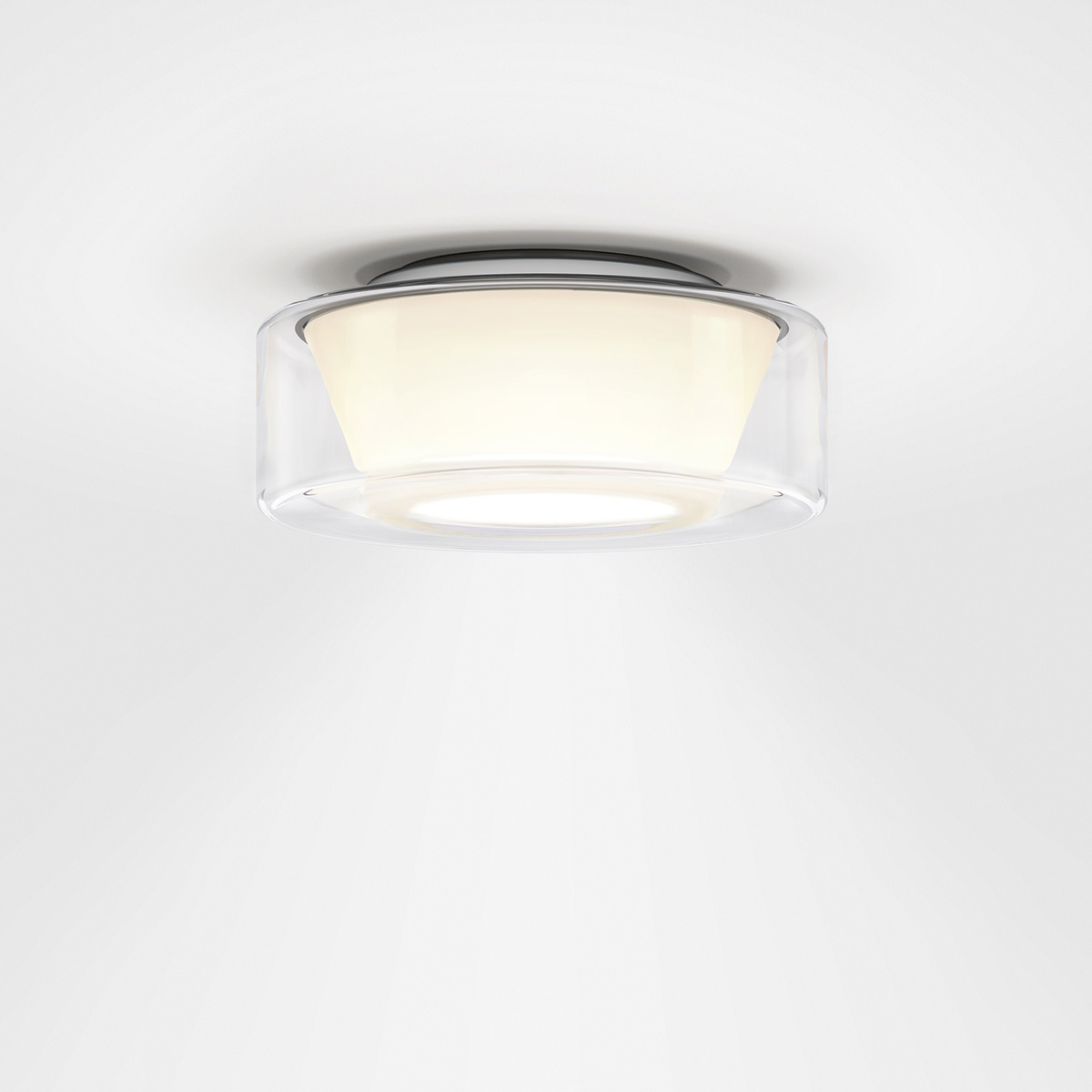 Clear glass, reflector: conical opal