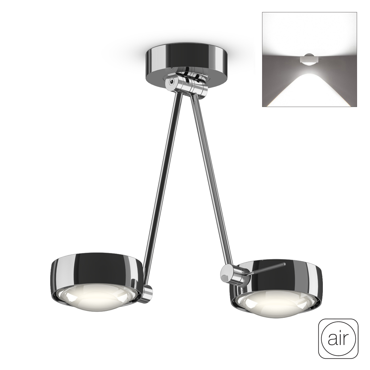 Sento E soffitto due up "air" LED Deckenleuchte, 30 cm, 2700 K