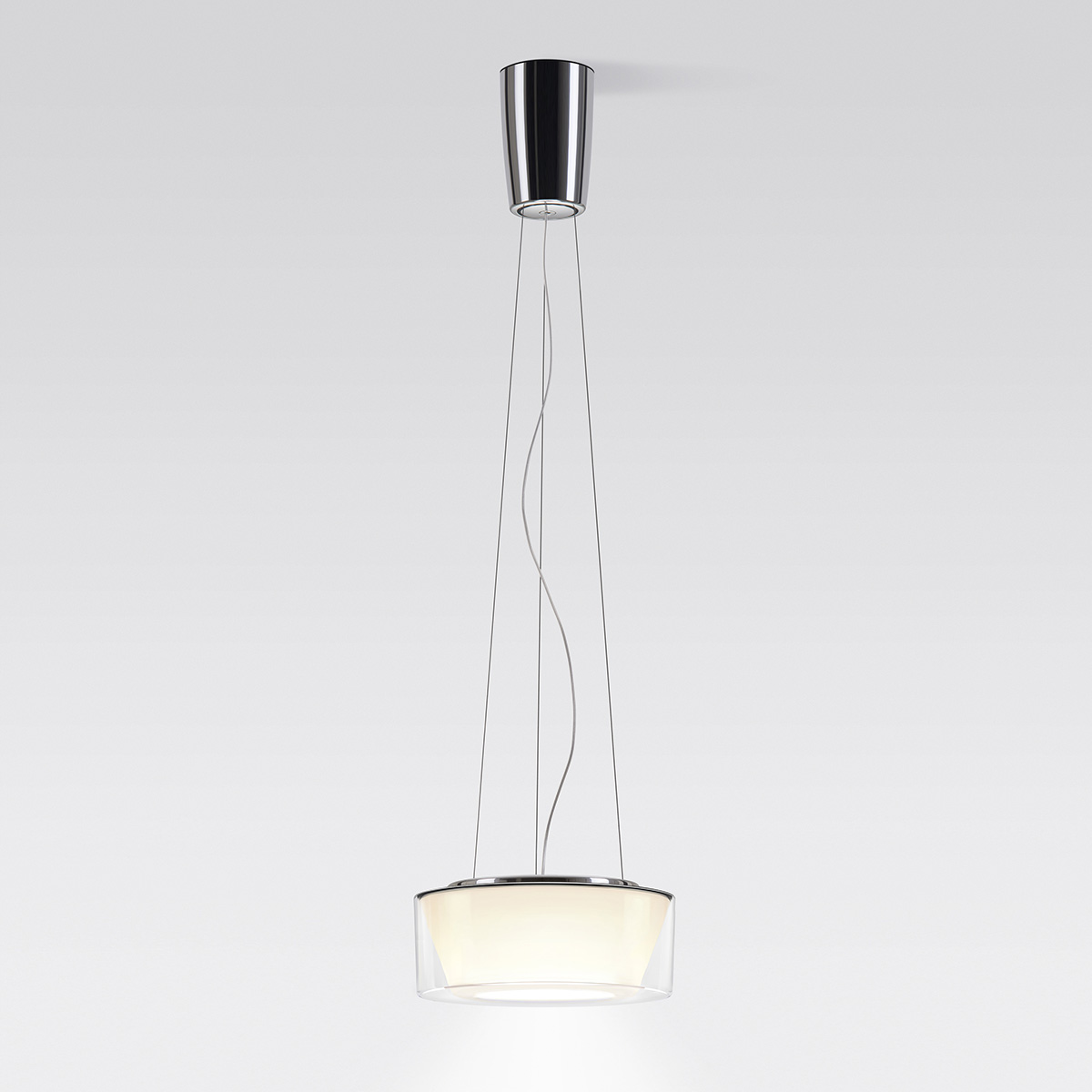 Clear acrylic, reflector: conical opal