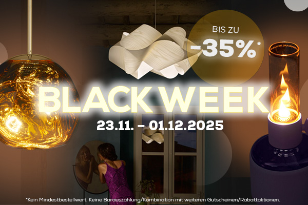 Black Week 2025 Leuchten Sale: Designer-Lampen mit bis zu 35 % Rabatt online kaufen bei Leuchtenland.com