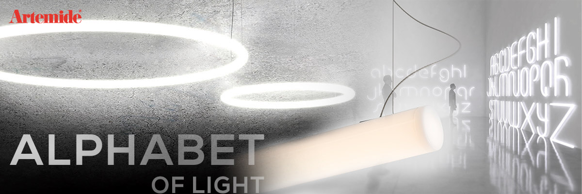 Kategoriebanner Marke Artemide Alphabet of light