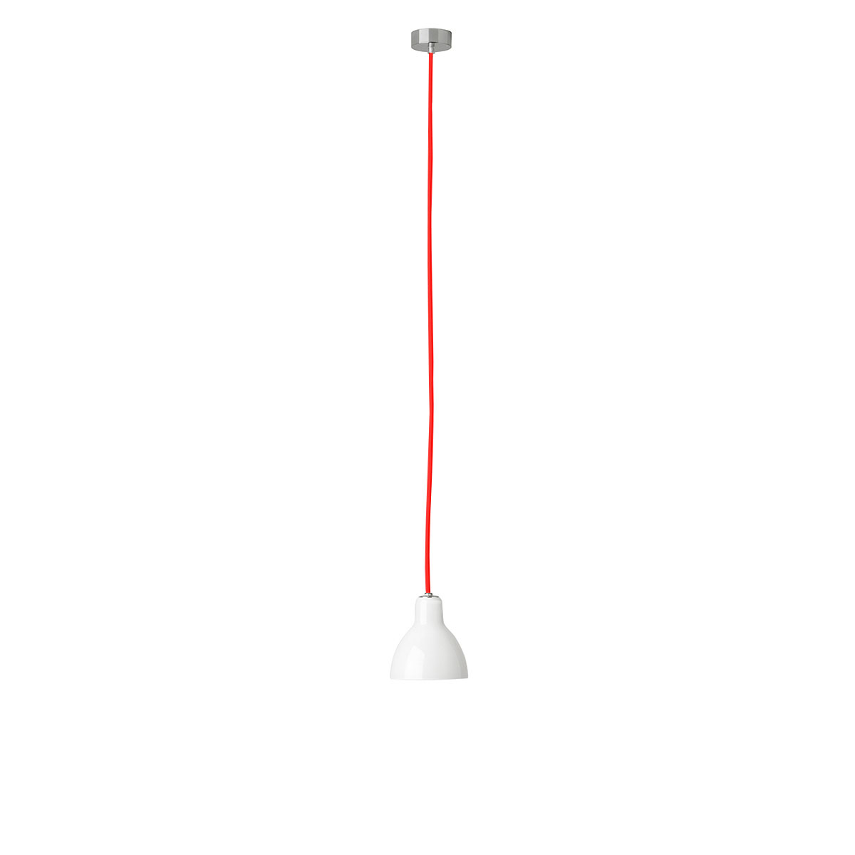 Cable: red, shade: glossy white