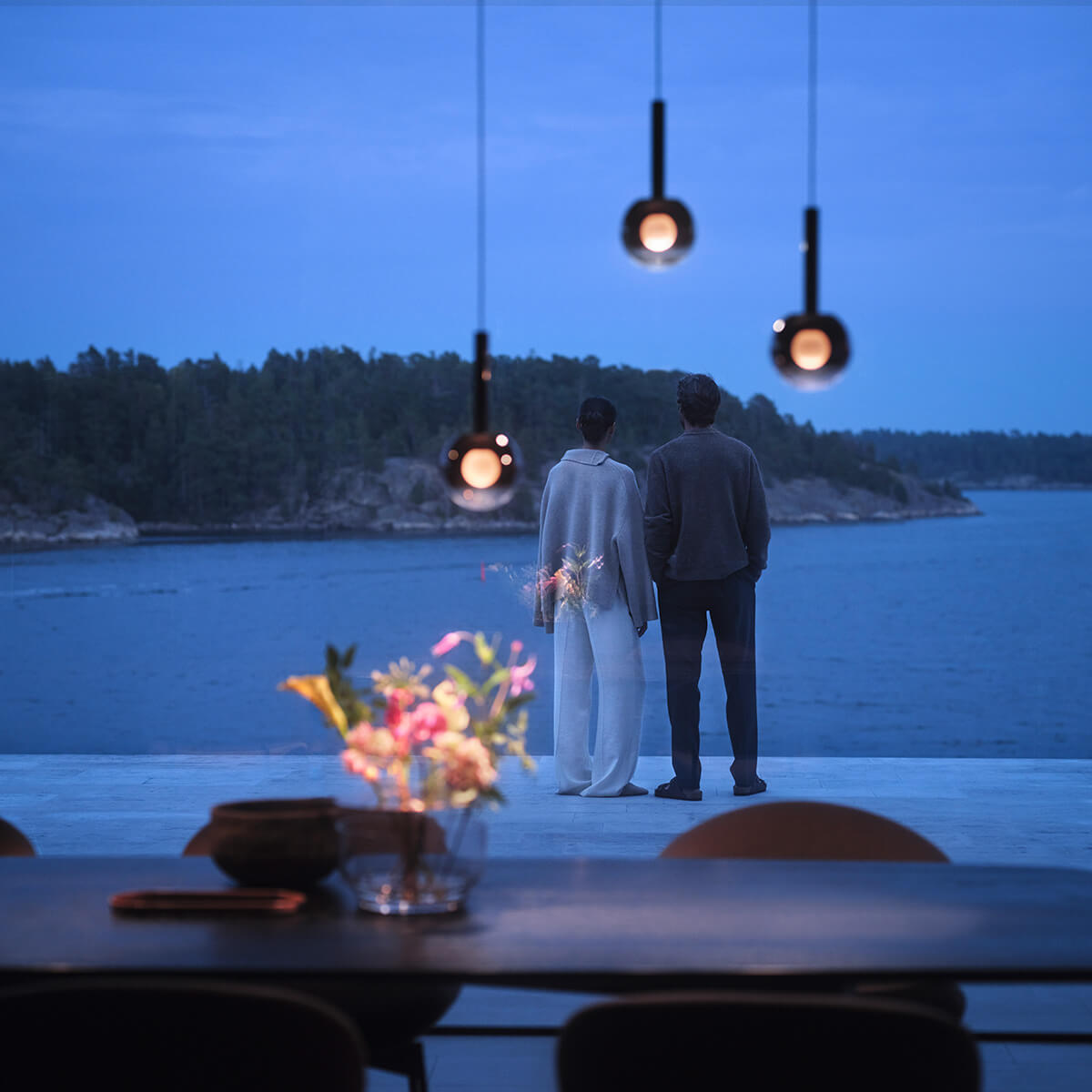 Occhio Luna sospeso up LED Pendelleuchte, Ø: 12,5 cm, Ø: 16 cm und Ø: 20 cm, dark chrome