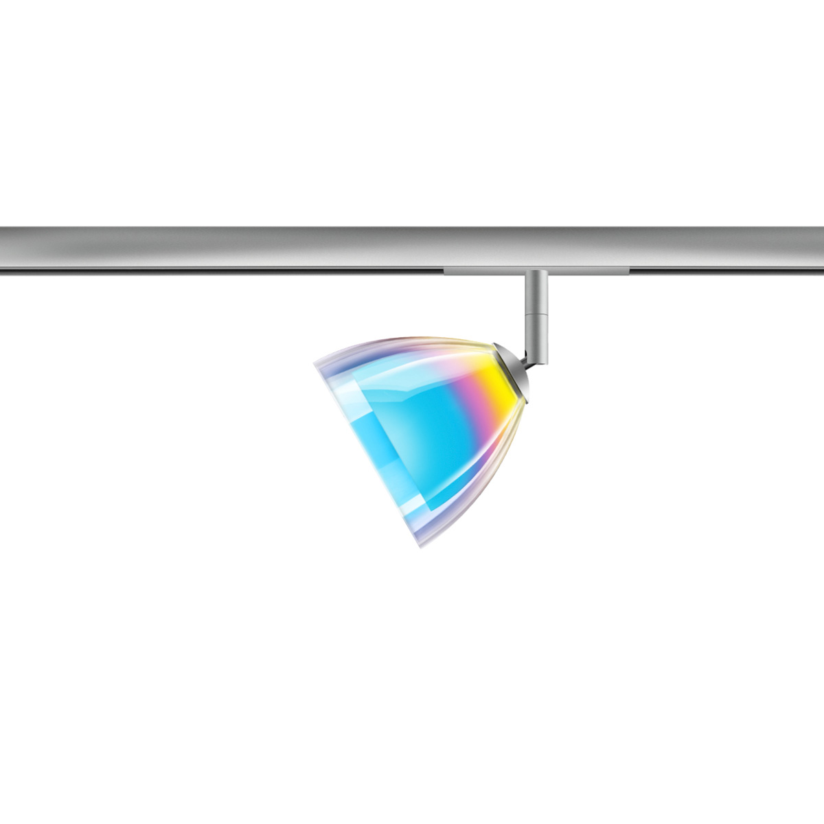 Matt chrome / dichroic blue-magenta