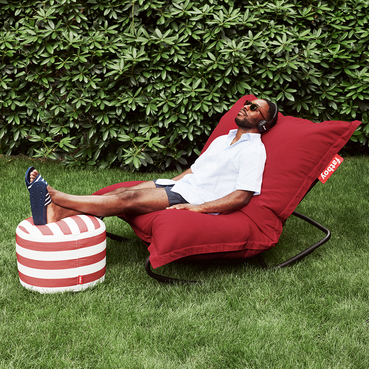 Fatboy Rock 'n roll Schaukelstuhl & The Original Stonewashed Sitzsack, Sitzsack: rot