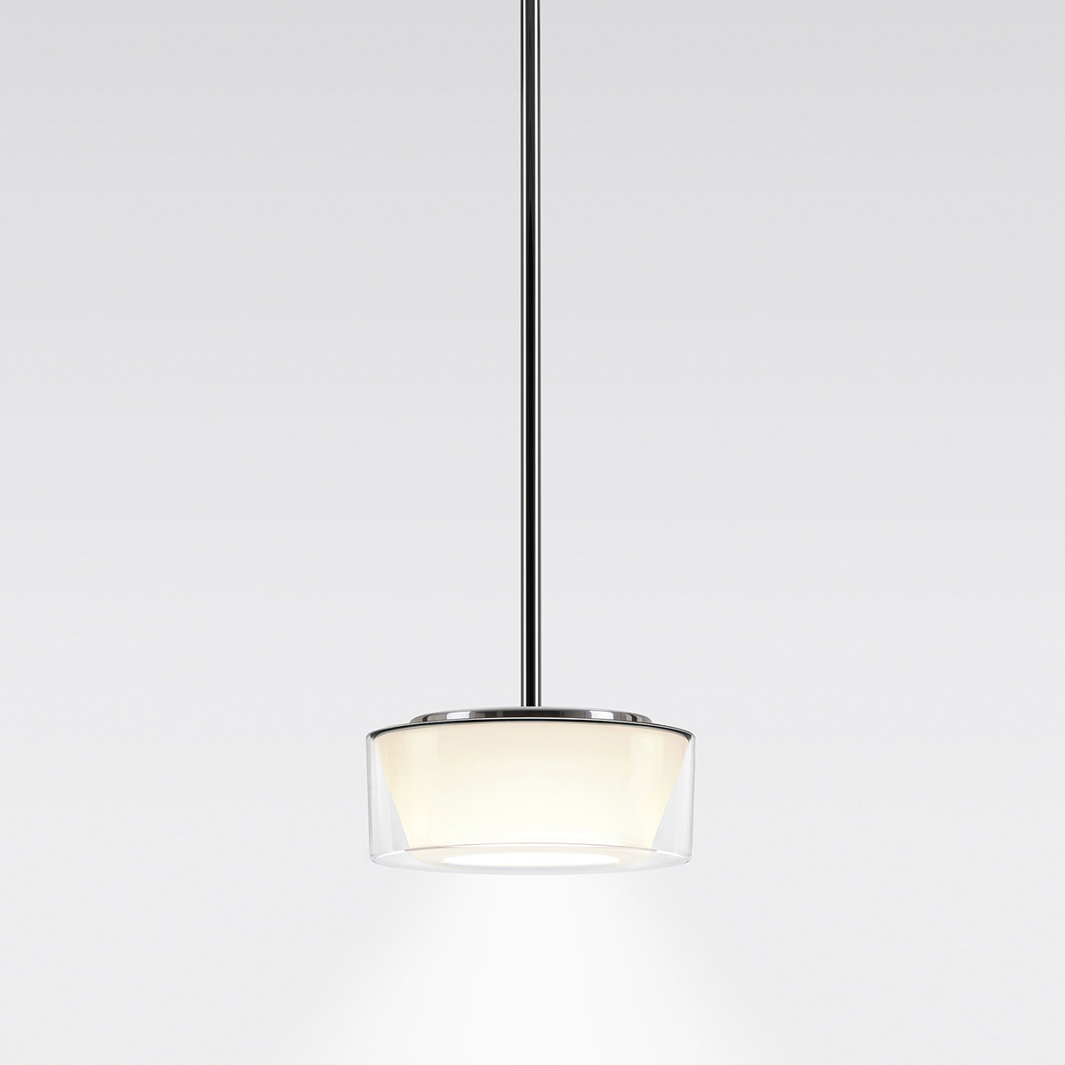 Clear acrylic, reflector: conical opal