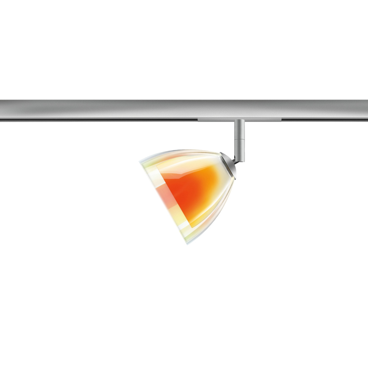 Matt chrome / dichroic orange-yellow