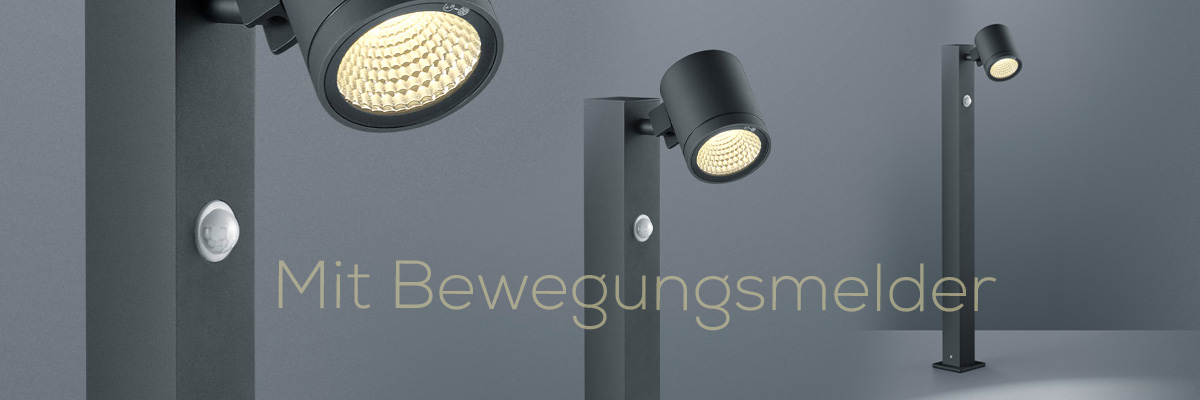 Kategoriebanner Stehleuchten mit Bewegungsmelder