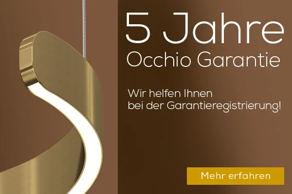 5 Jahre Herstellergarantie auf Occhio Leuchten. Leuchtenland übernimmt die Garantieregistrierung kostenlos!