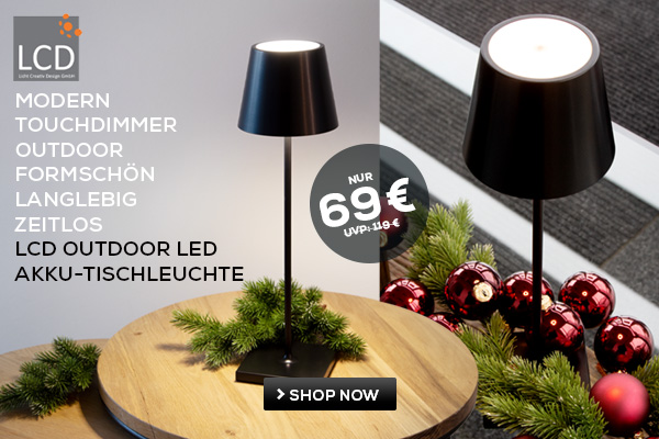 Outdoor Akku-Tischleuchte von LCD