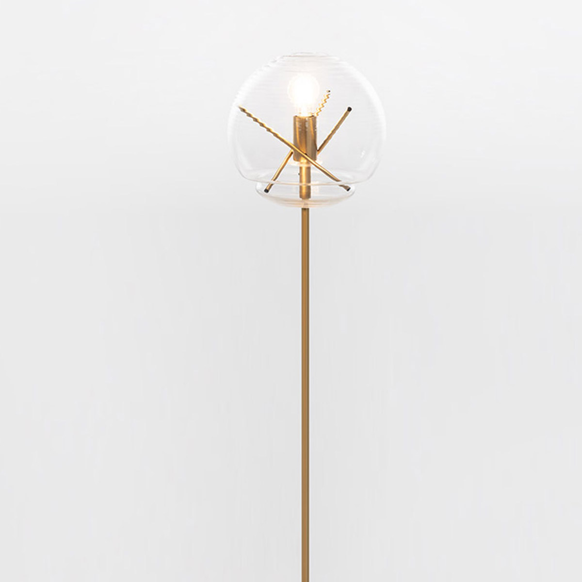 Struktur: messingfarben, Schirm: transparent