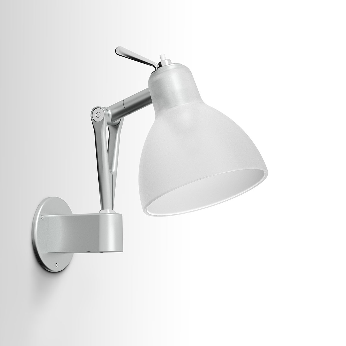 Frame: silver-colored, shade: matt white